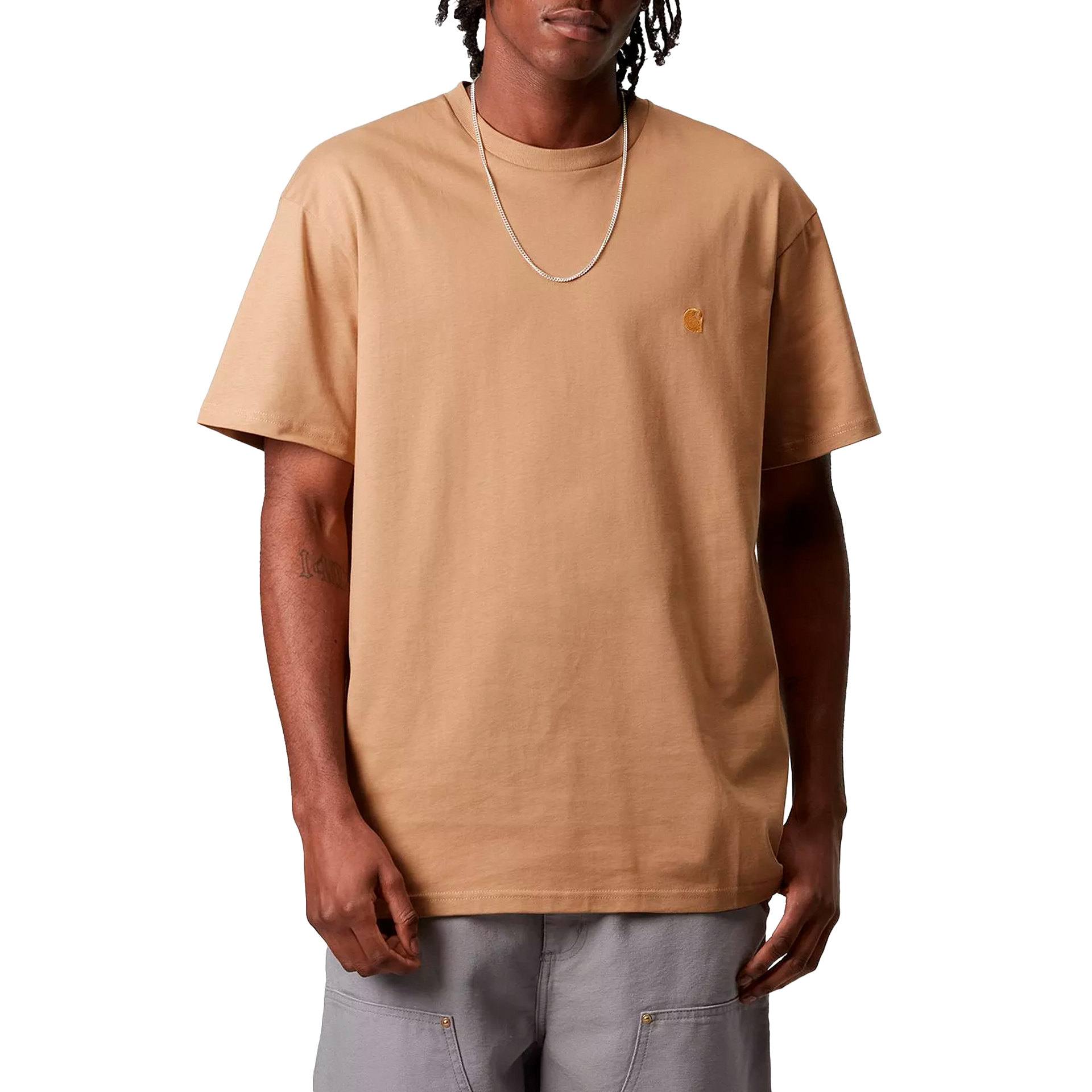 Carhartt Wip T-Shirt Chase Dusty Brown / Gold