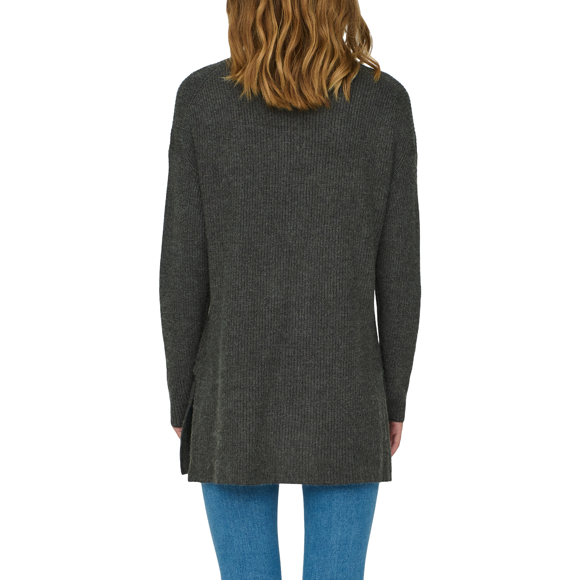 Only Onlkatia Ls Loose Rib High-neck Cc Knt Darkgreymelange