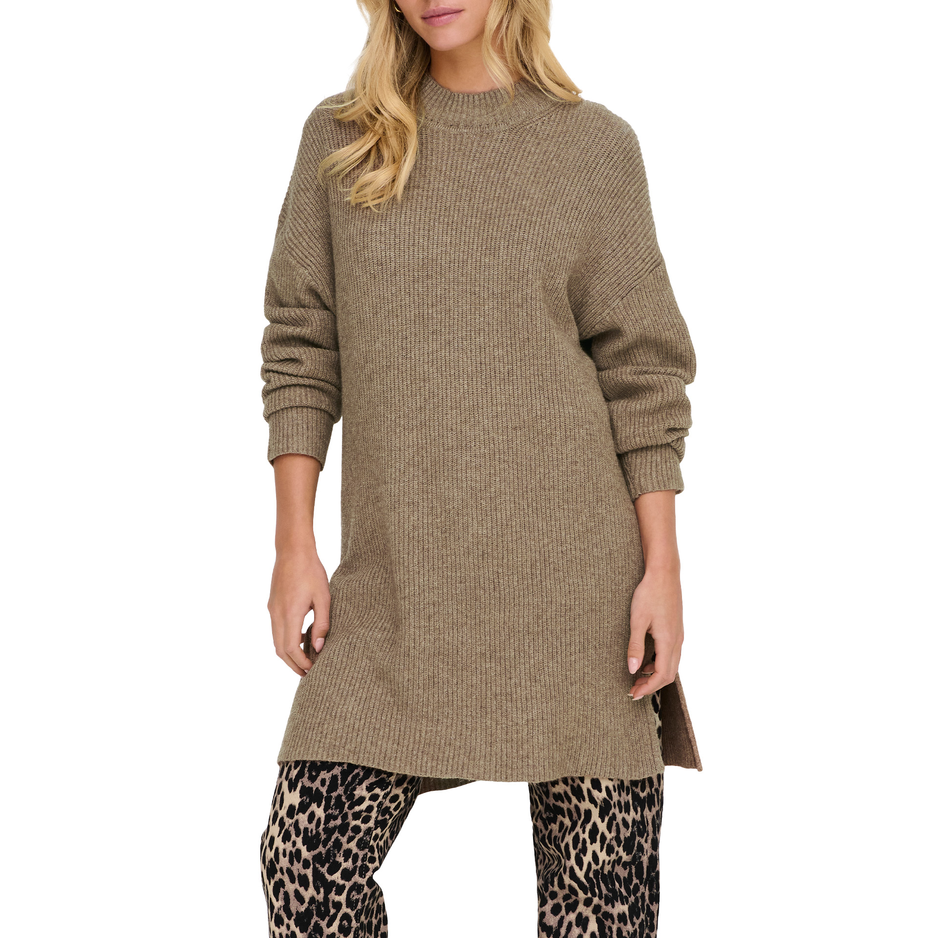 Only Onlkatia Ls Loose Rib High-neck Cc Knt Maltball