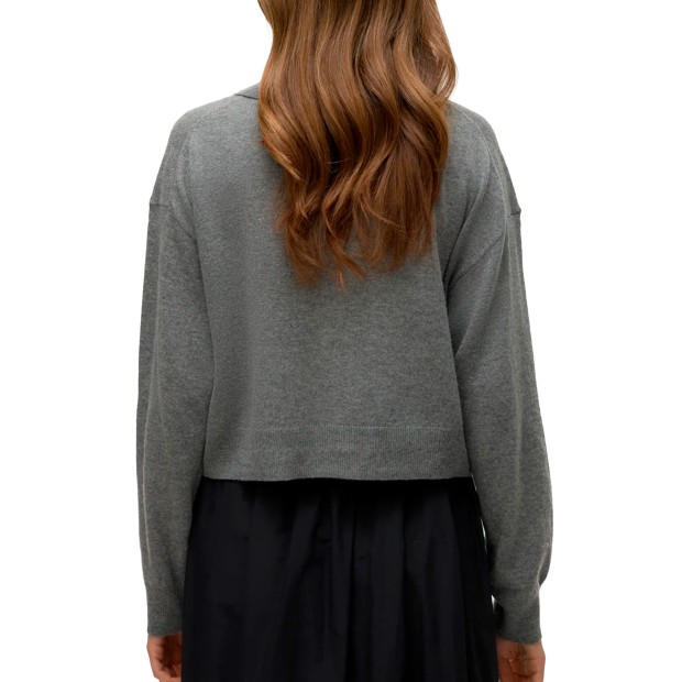 Vero Mod Vmblair Ls Polo Neck Cardigan Mediumgreymelange