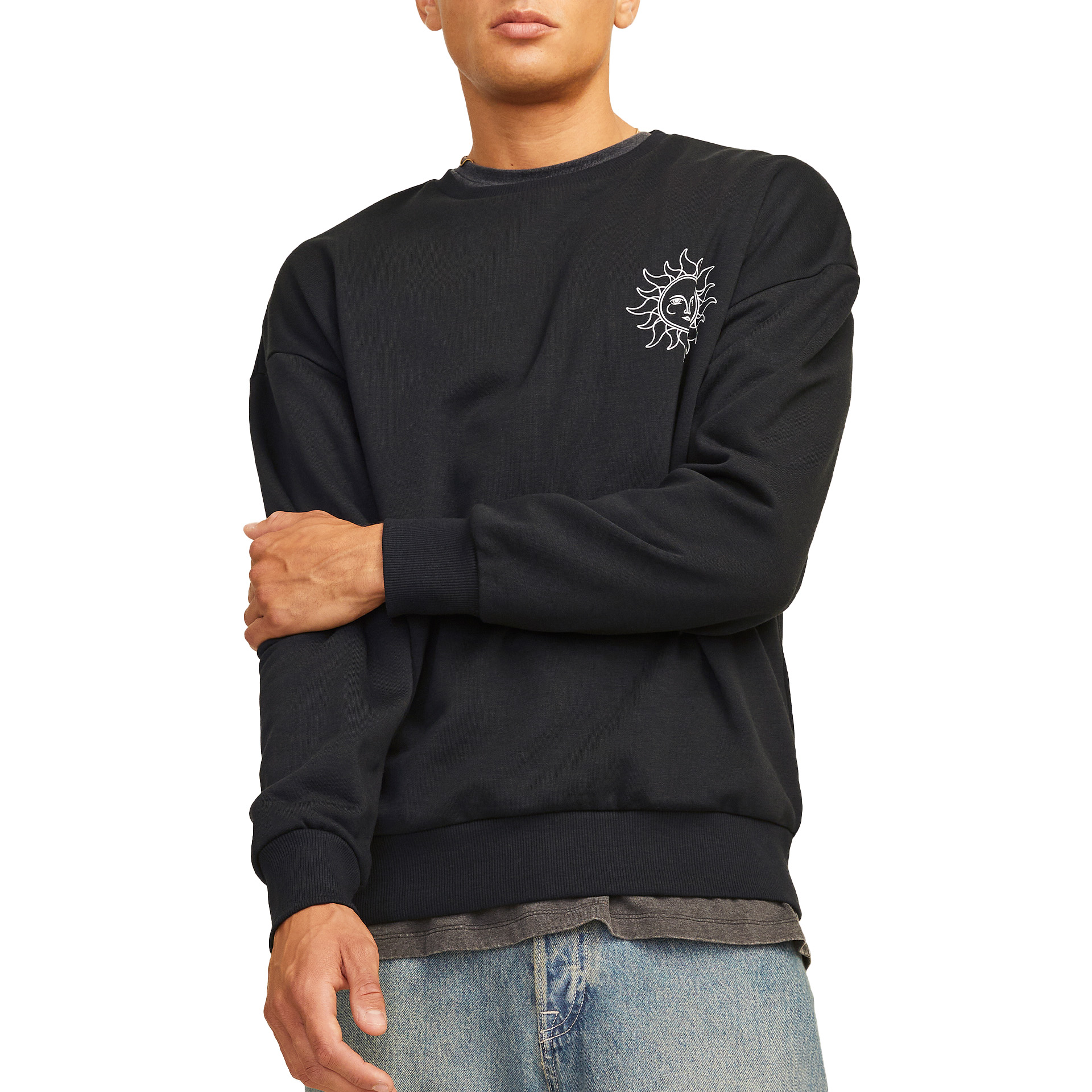 Jack & Jones  Jjmystic Sweat crew Neck  Black
