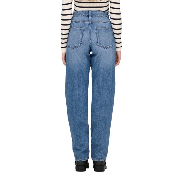 Calças Only Onllumi Mw Mom Straight Dnm Pim920 Noos Medium Blue Denim
