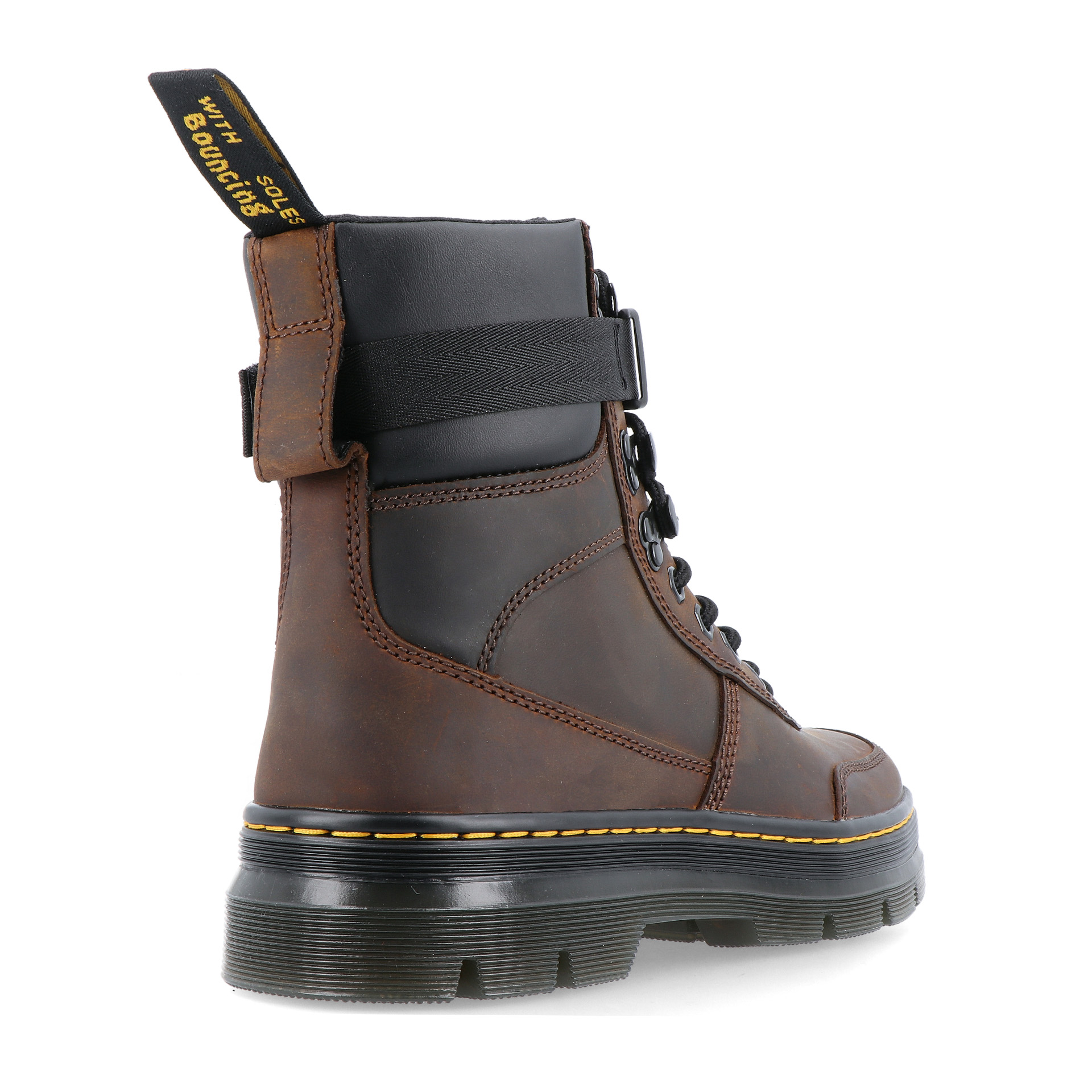 Dr. Martens Combs Tech Leather Dark Brown Crazy Horse+pu