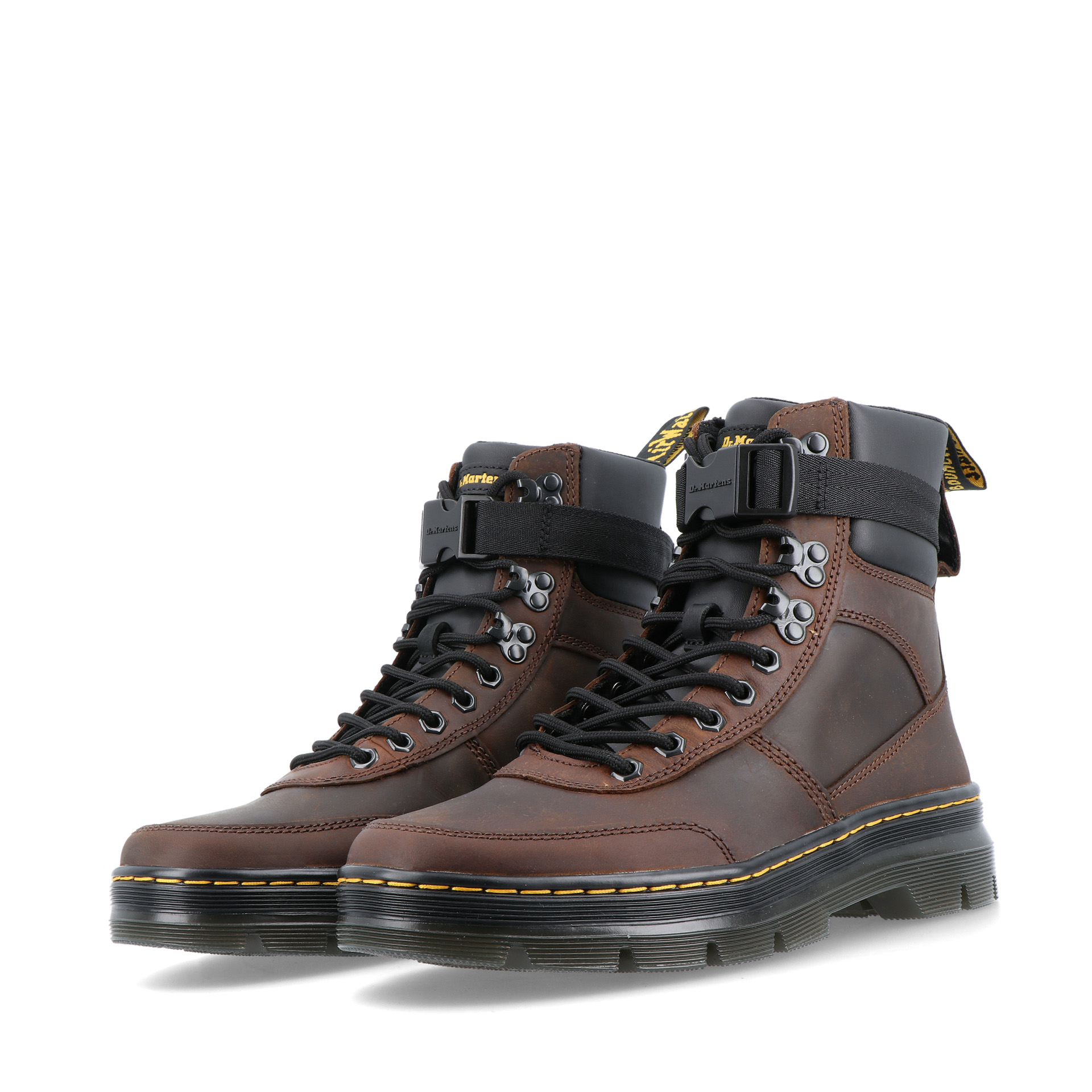 Dr. Martens Combs Tech Leather Dark Brown Crazy Horse+pu