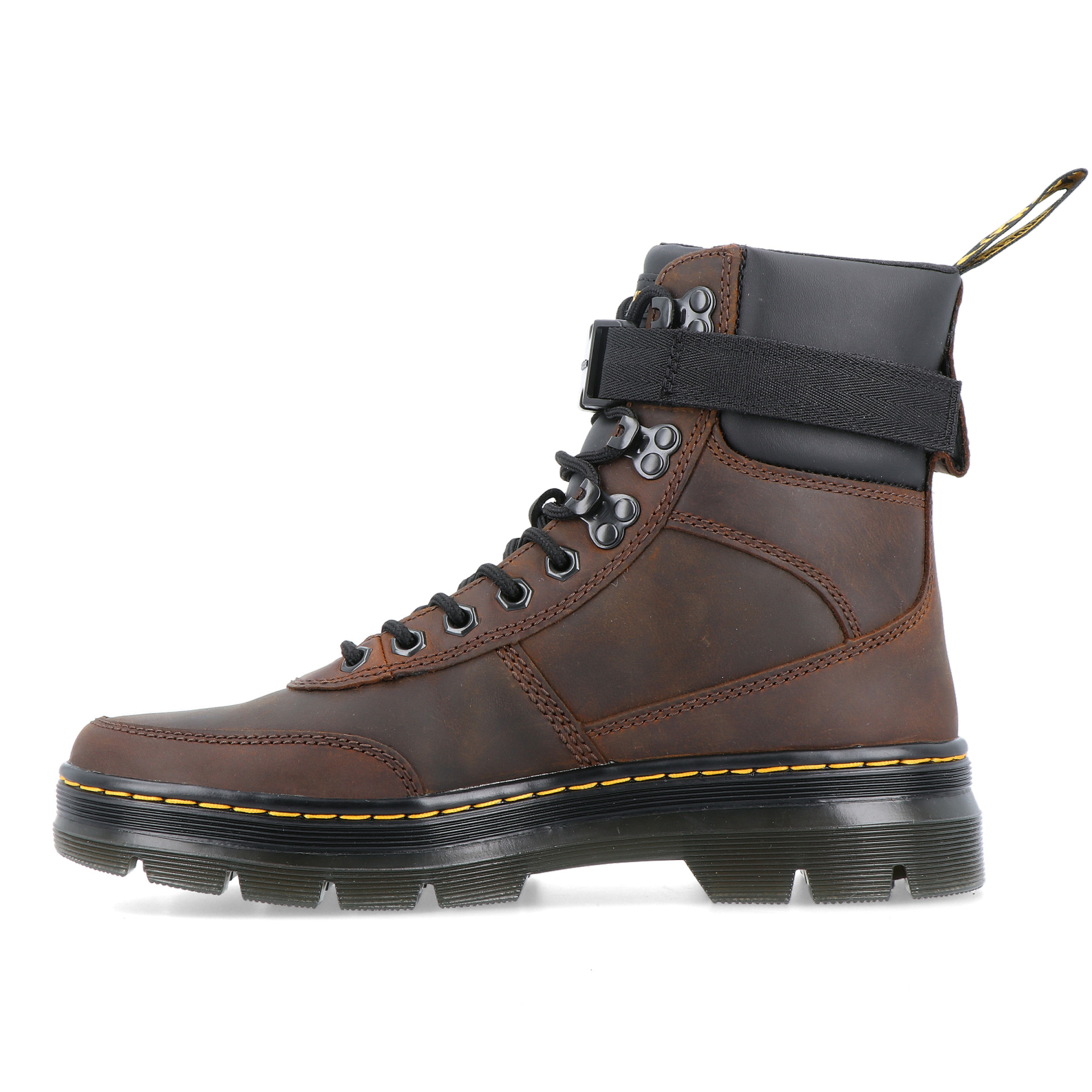 Dr. Martens Combs Tech Leather Dark Brown Crazy Horse+pu