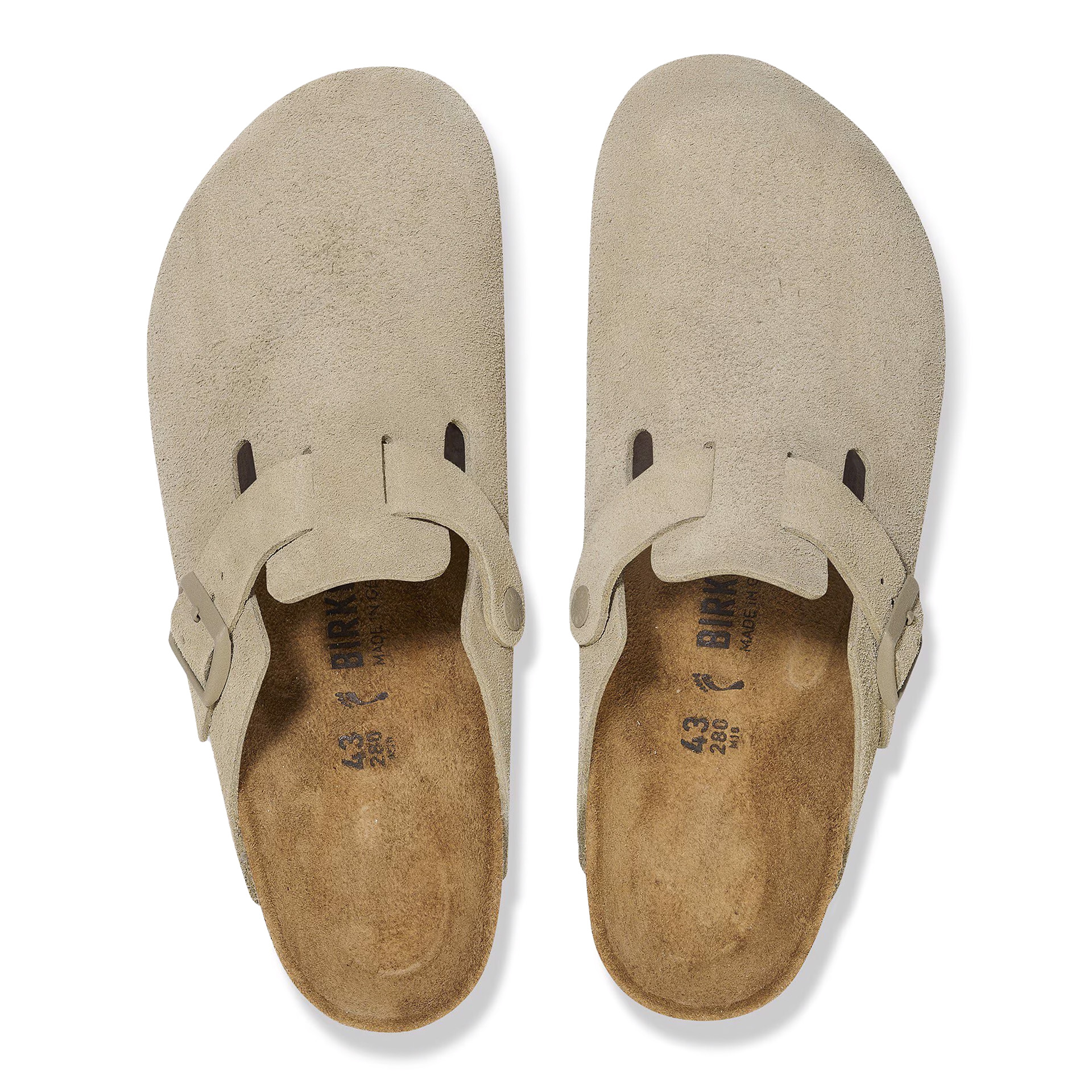 Birkenstock Boston Suede Leather Faded Khaki