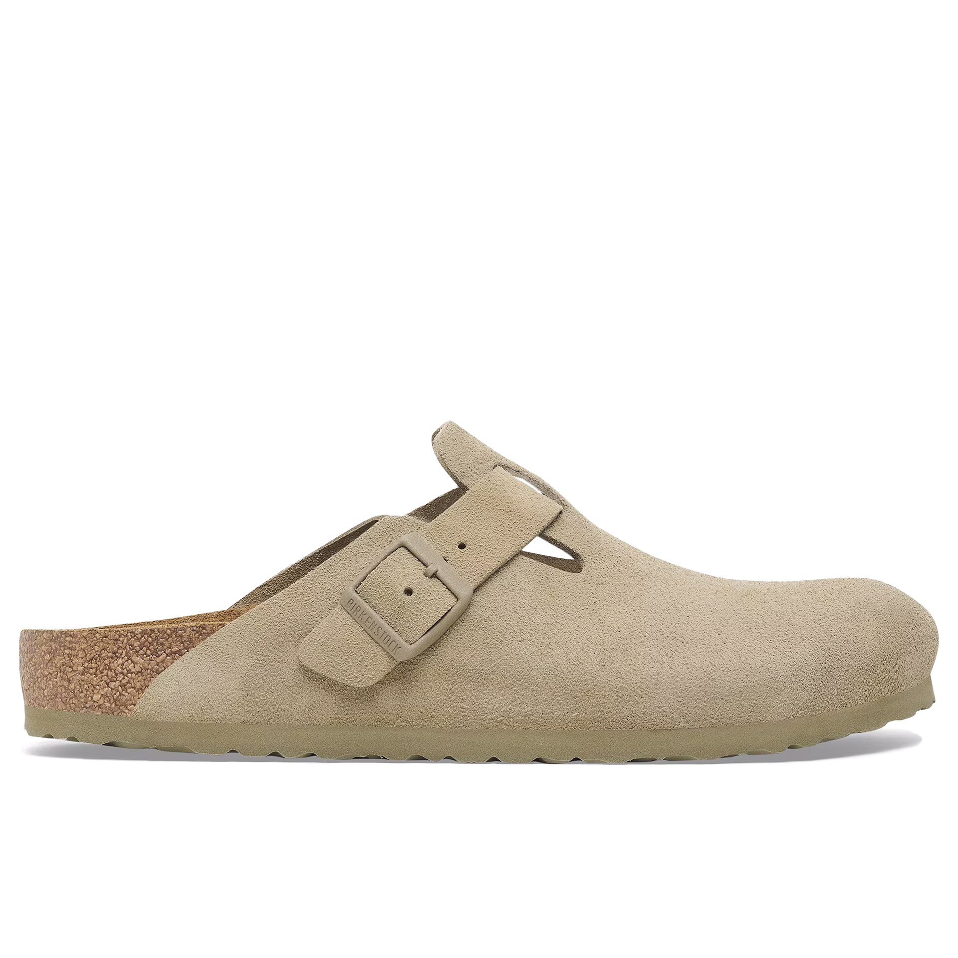 Birkenstock Boston Suede Leather Faded Khaki