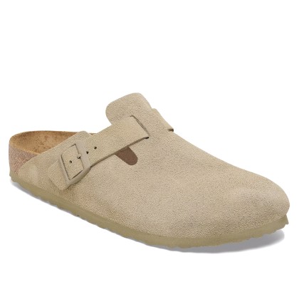 Birkenstock Boston Suede Leather Faded Khaki