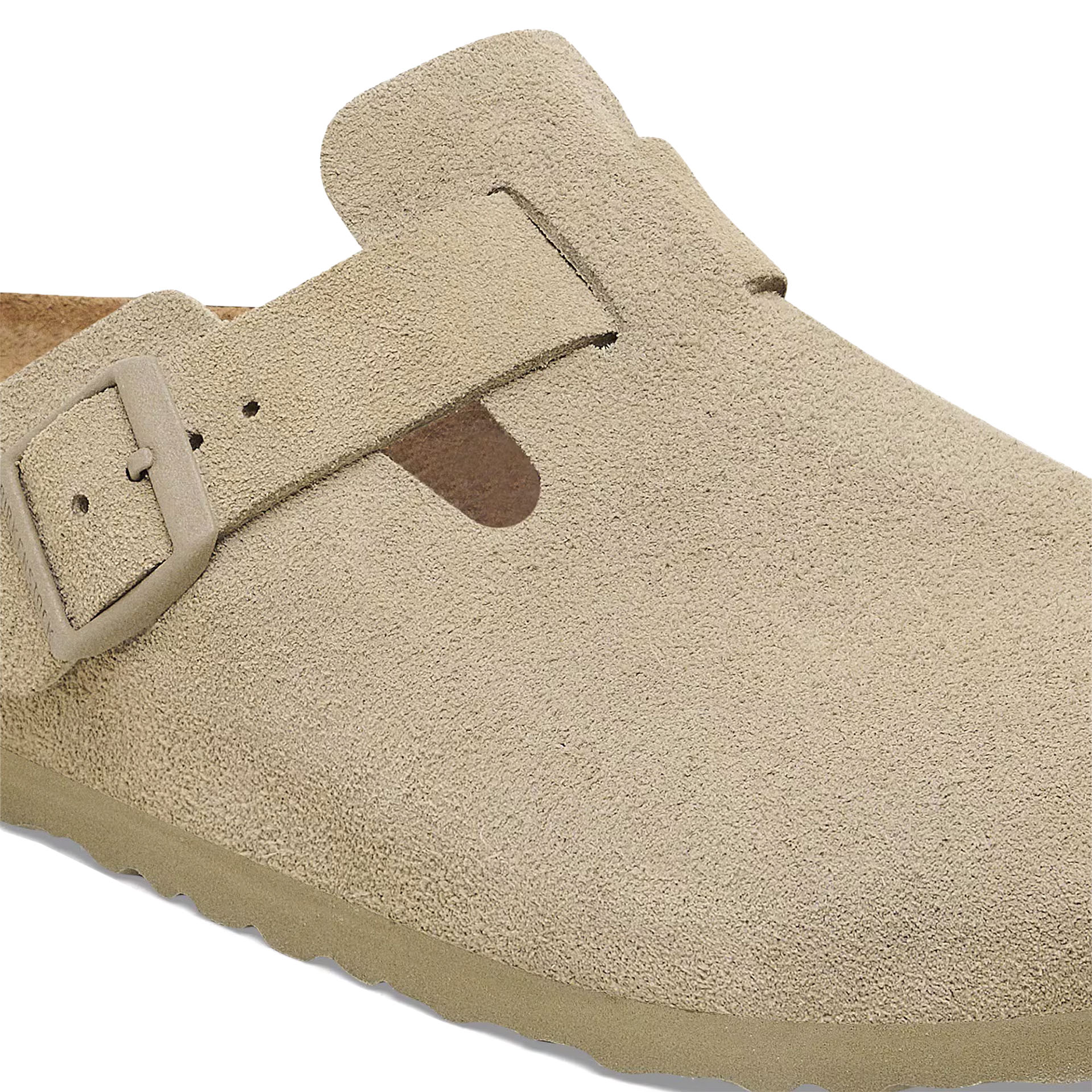 Birkenstock Boston Suede Leather Narrow Faded Khaki