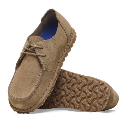 Birkenstock Utti Lace Suede Leather Narrow Fit Gray Taupe