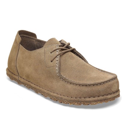 Birkenstock Utti Lace Suede Leather Narrow Fit Gray Taupe