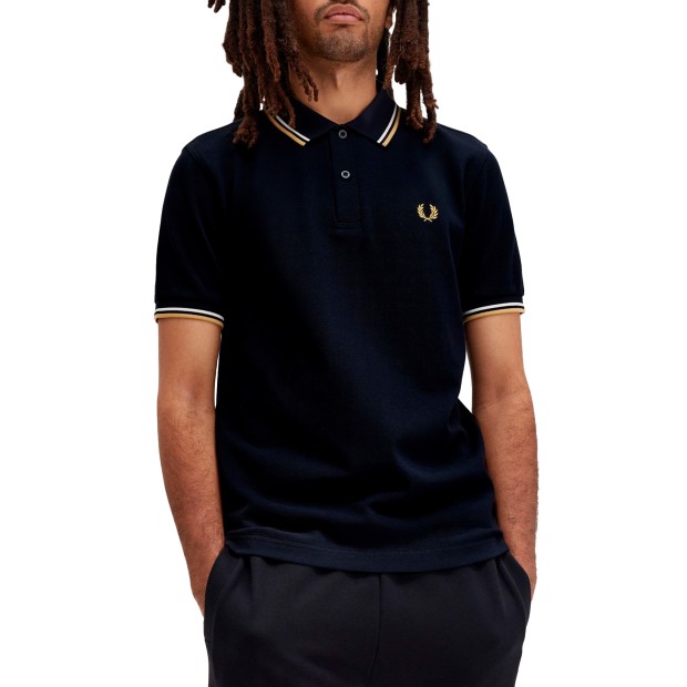 Fred Perry Polo Navy/ecru/honeyc