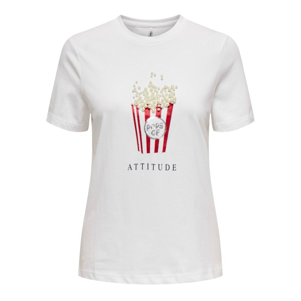 Only Onlburst Life Reg S/s Popcorn Top Csjrs