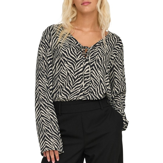 Only Onlhelen Life L/s Tie Top Ptm