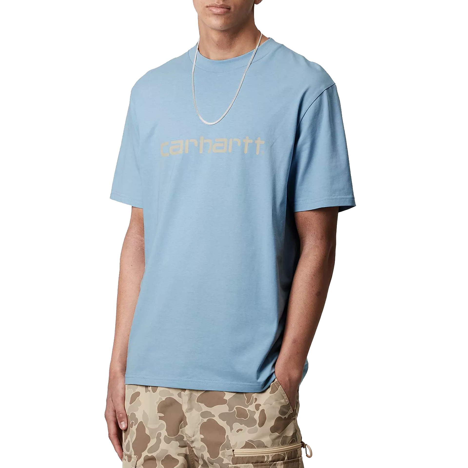 Carhartt Wip S/s Script T-shirt Bluebird  Fleur De Sel