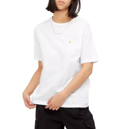 Carhartt Wip W  S/s Chase T-shirt White  Gold