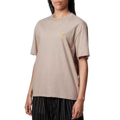 Carhartt Wip W  S/s Chase T-shirt Dusky Beige  Gold