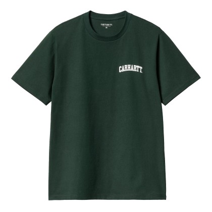 Carhartt Wip S/s University Script T-shirt Conifer  White