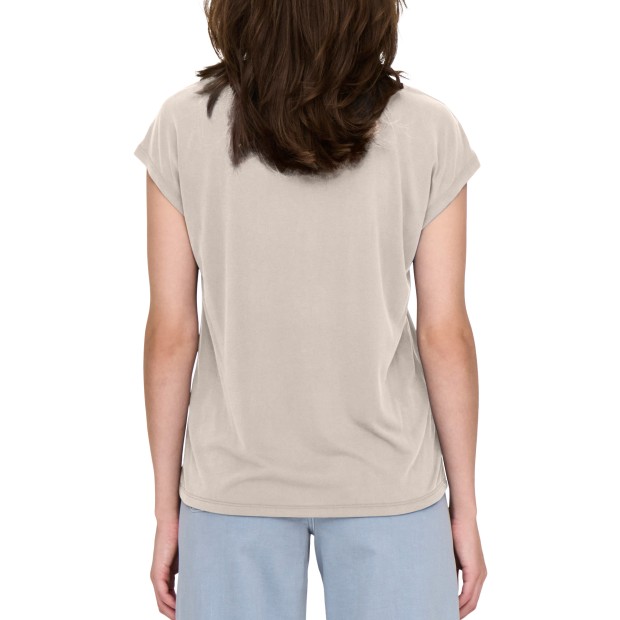 Only Onlhannah S/s V-neck Top Cc Jrs Pumice Stone