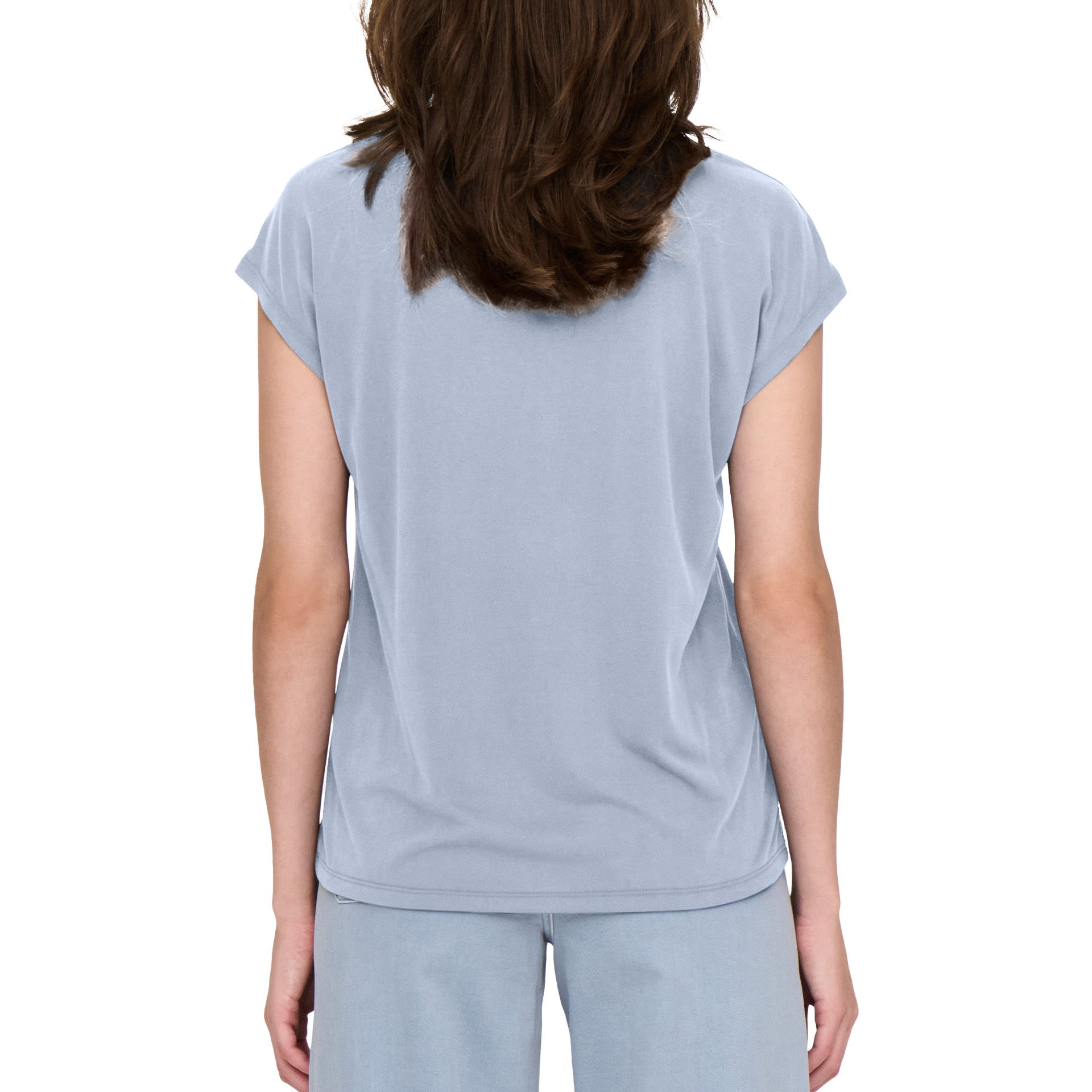 Only Onlhannah S/s V-neck Top Cc Jrs Soft Chambray