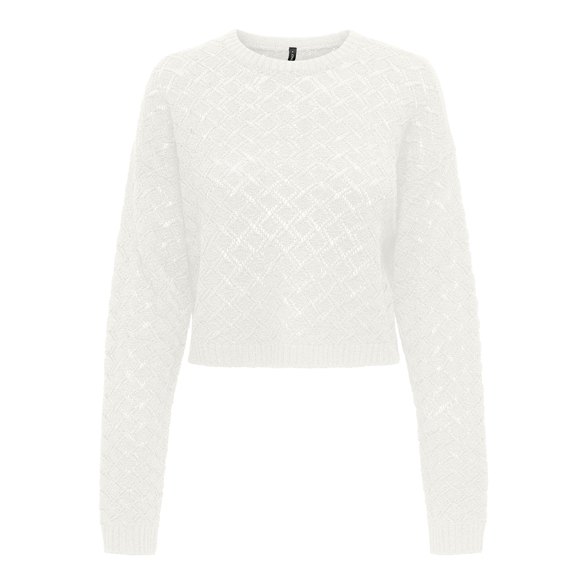 Only Onlmiami Ls O-neck Cropped Cc Knt Cloud Dancer