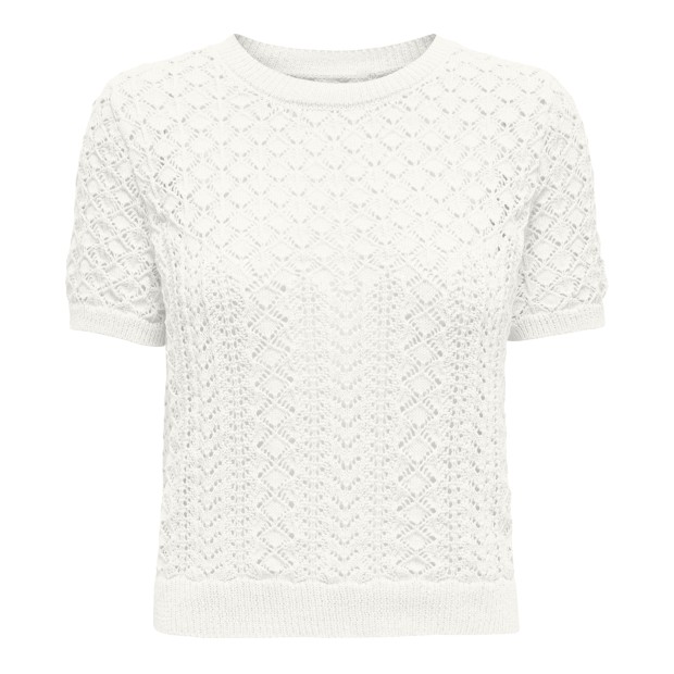 Only Onlsaga Life Ss O-neck Cc Knt Cloud Dancer