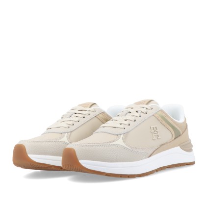 Tommy Hilfiger Casual Fashion Runner Lthr Mix Beige