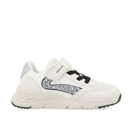 Geox J Loftus Girl Lt Ivory/silver