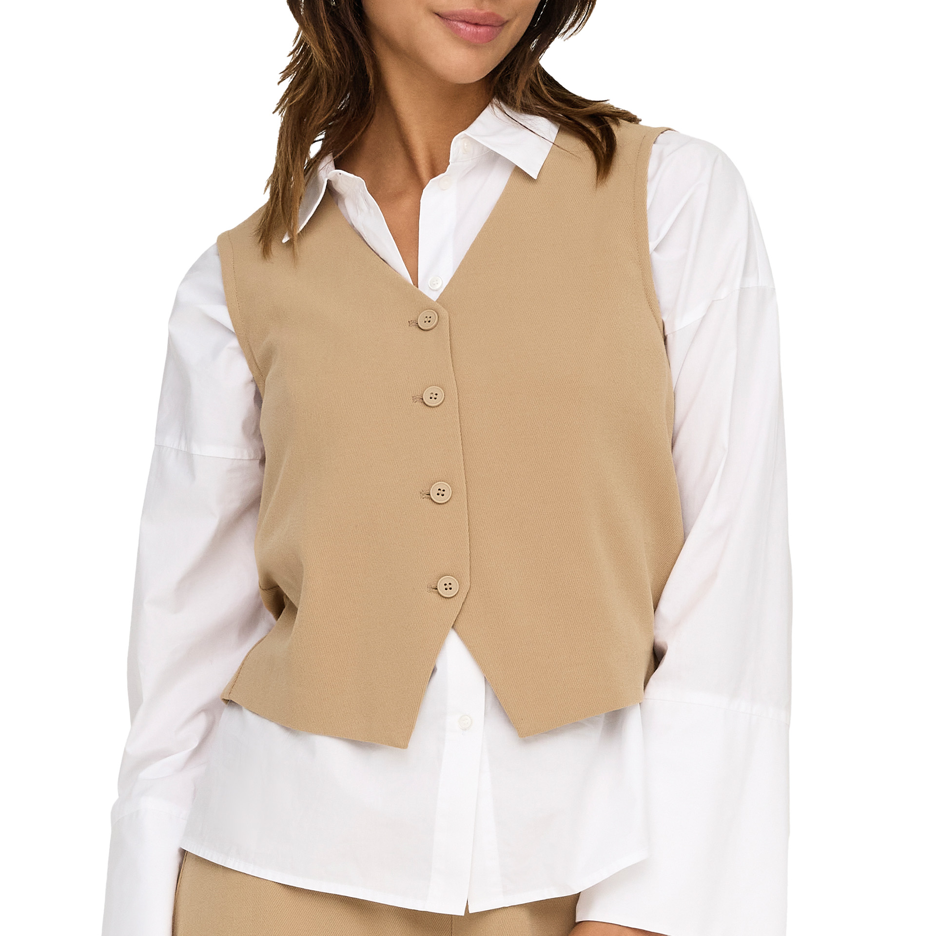 Only Onlthana Life S/l Casual Vest Cc Tlr Tannin