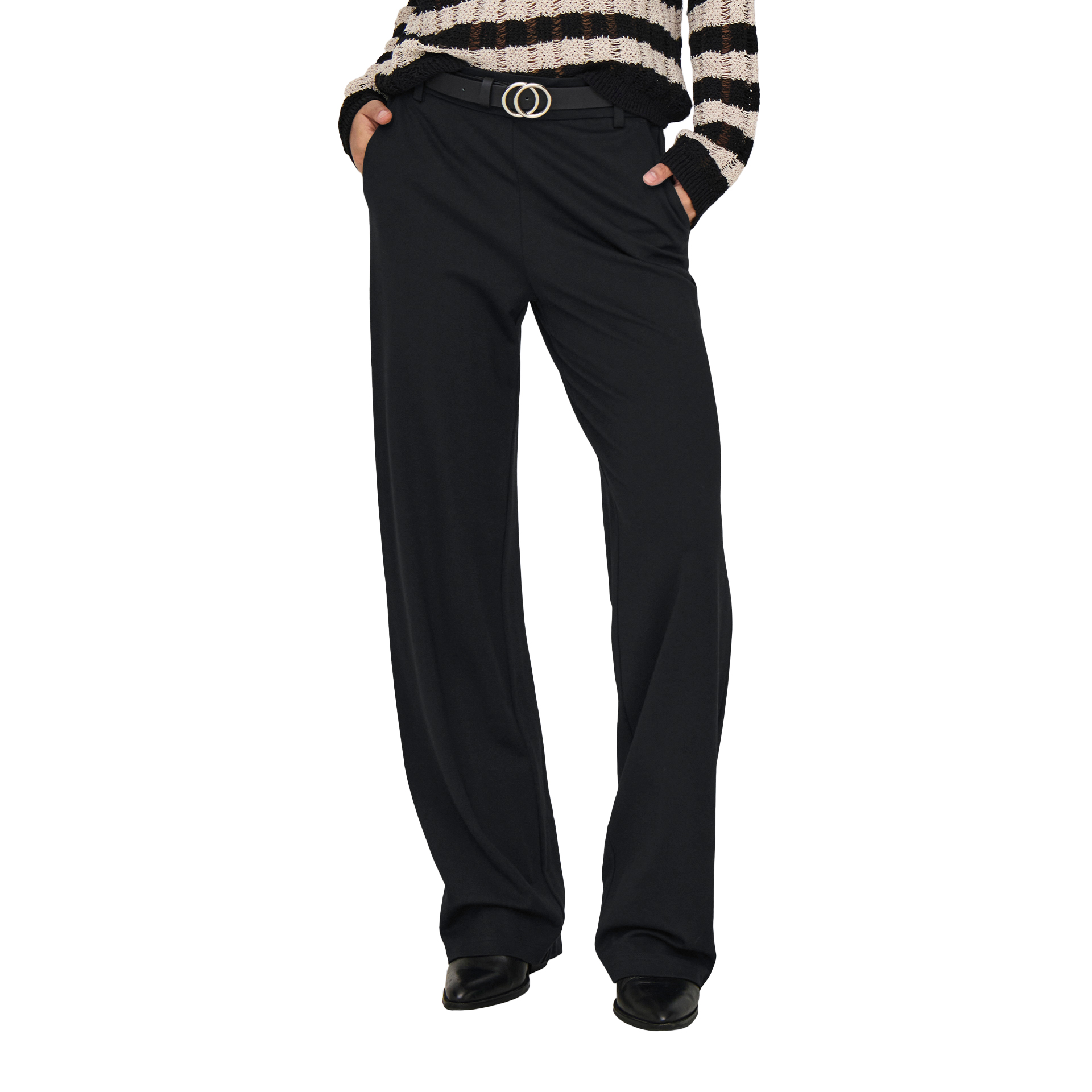 Only Onlpoptrash Life Mw Straight Pant Pnt Black