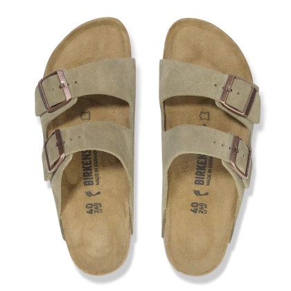 Birkenstock Arizona Suede Leather Taupe Narrow Fit