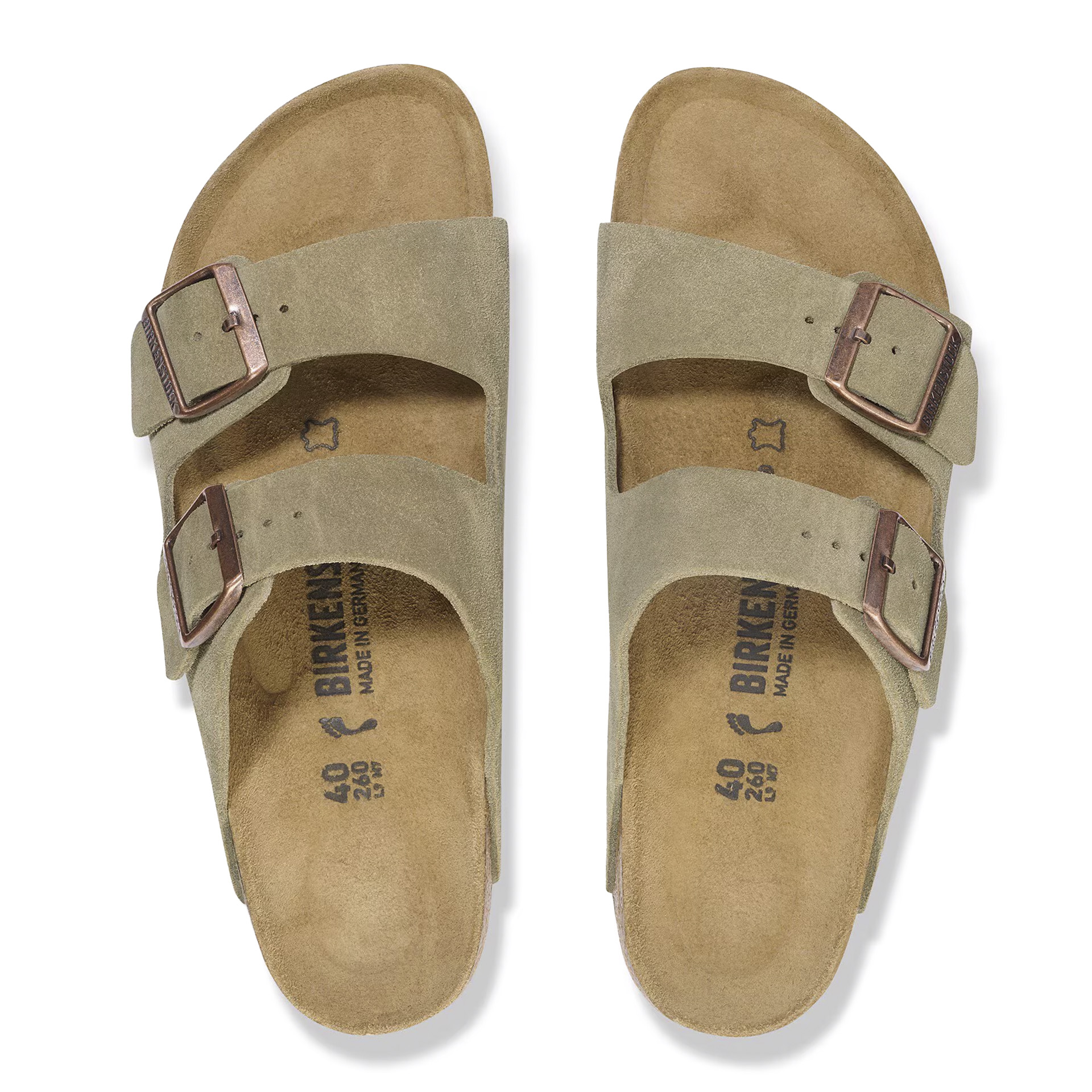 Birkenstock Arizona Suede Leather Taupe Narrow Fit
