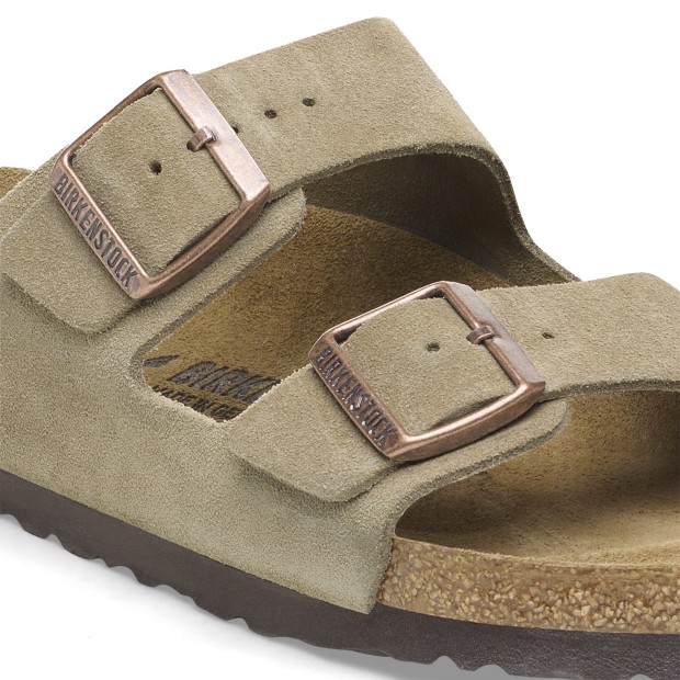 Birkenstock Arizona Suede Leather Taupe Narrow Fit