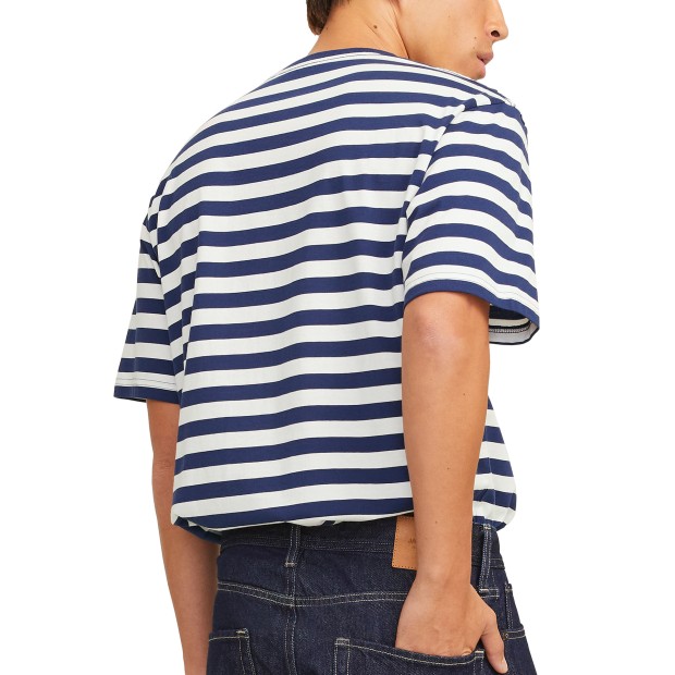 Jack & Jones Jorvesterbro Newton Stripe Tee Ss Cn Ocean Cavern