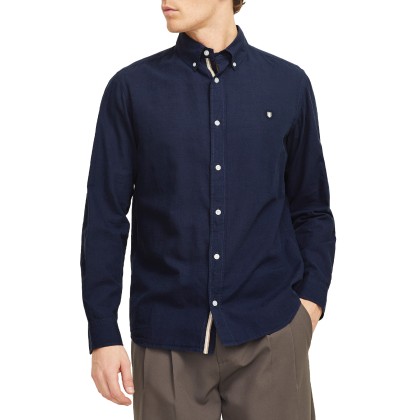 Jack & Jones Jprblusummer Shield L/s Shirt Ln Maritime Blue