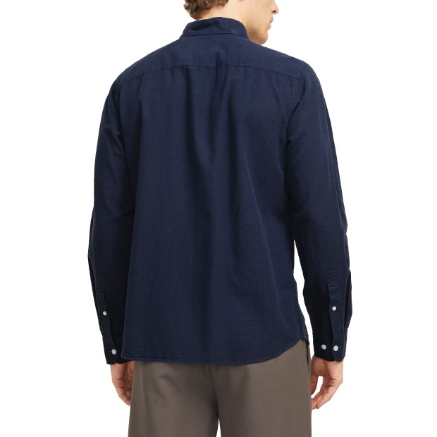 Jack & Jones Jprblusummer Shield L/s Shirt Ln Maritime Blue