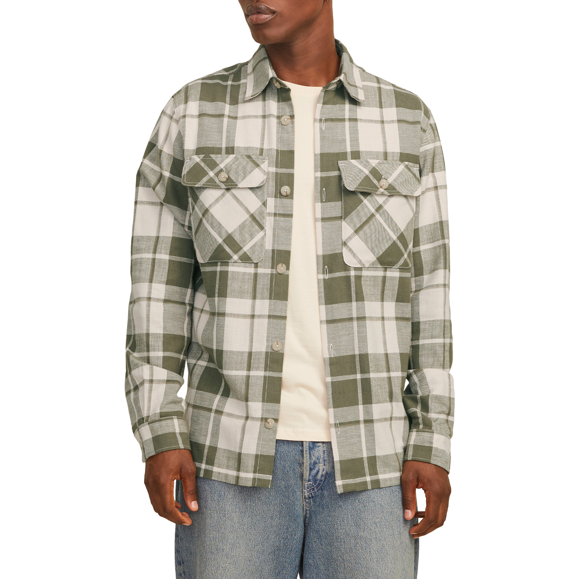 Jack & Jones Jprccraymond Spring Check Overshirt Sn Tea Leaf