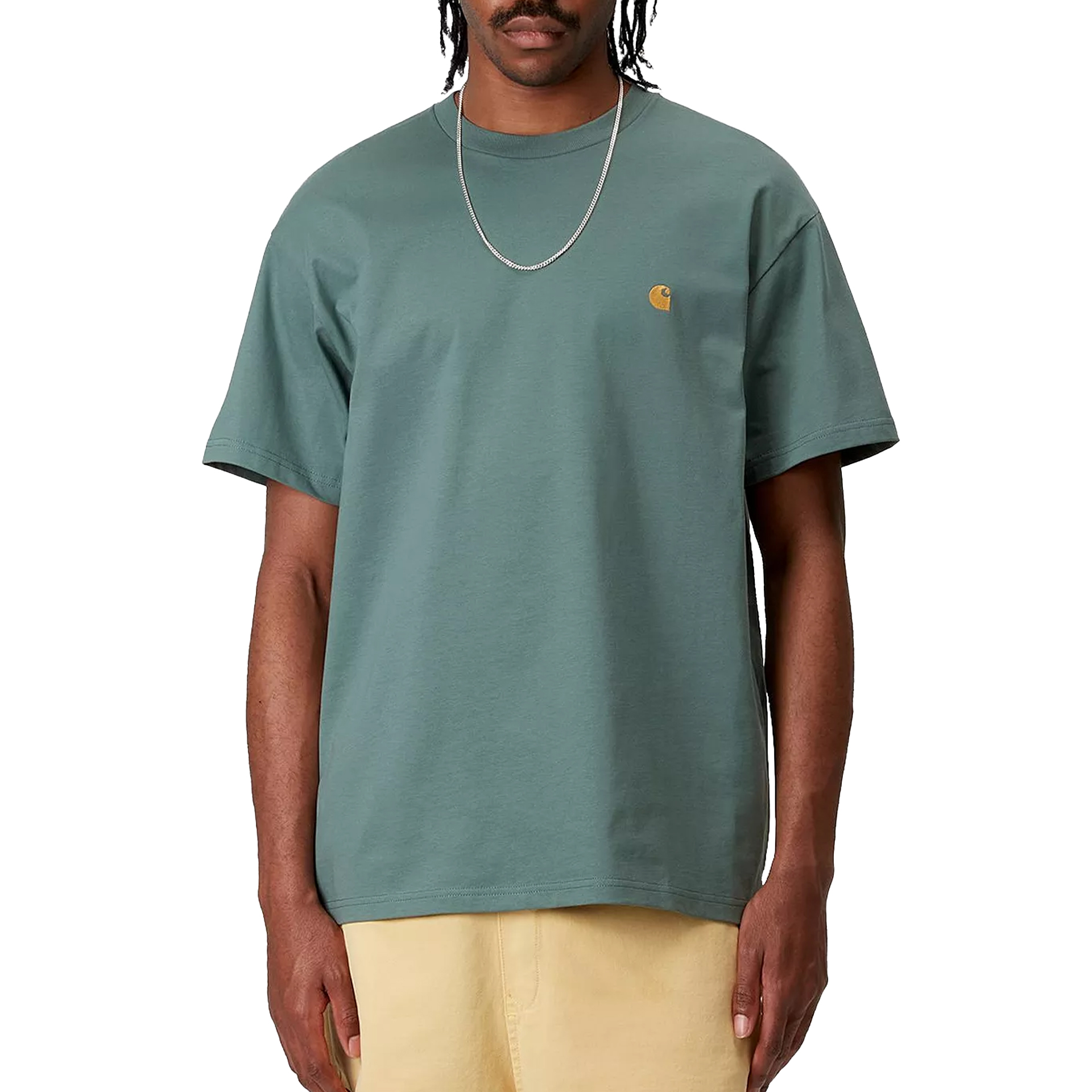 Carhartt Wip S/s Chase T-shirt Silver Pine Gold