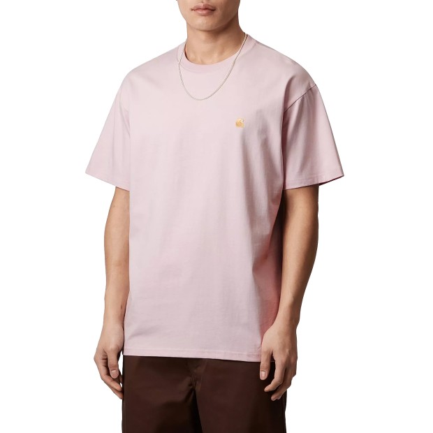 Carhartt Wip S/s Chase T-shirt Air Pink  Gold