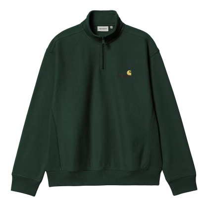 Carhartt Wip Half Zip American Script Sweat Conifer