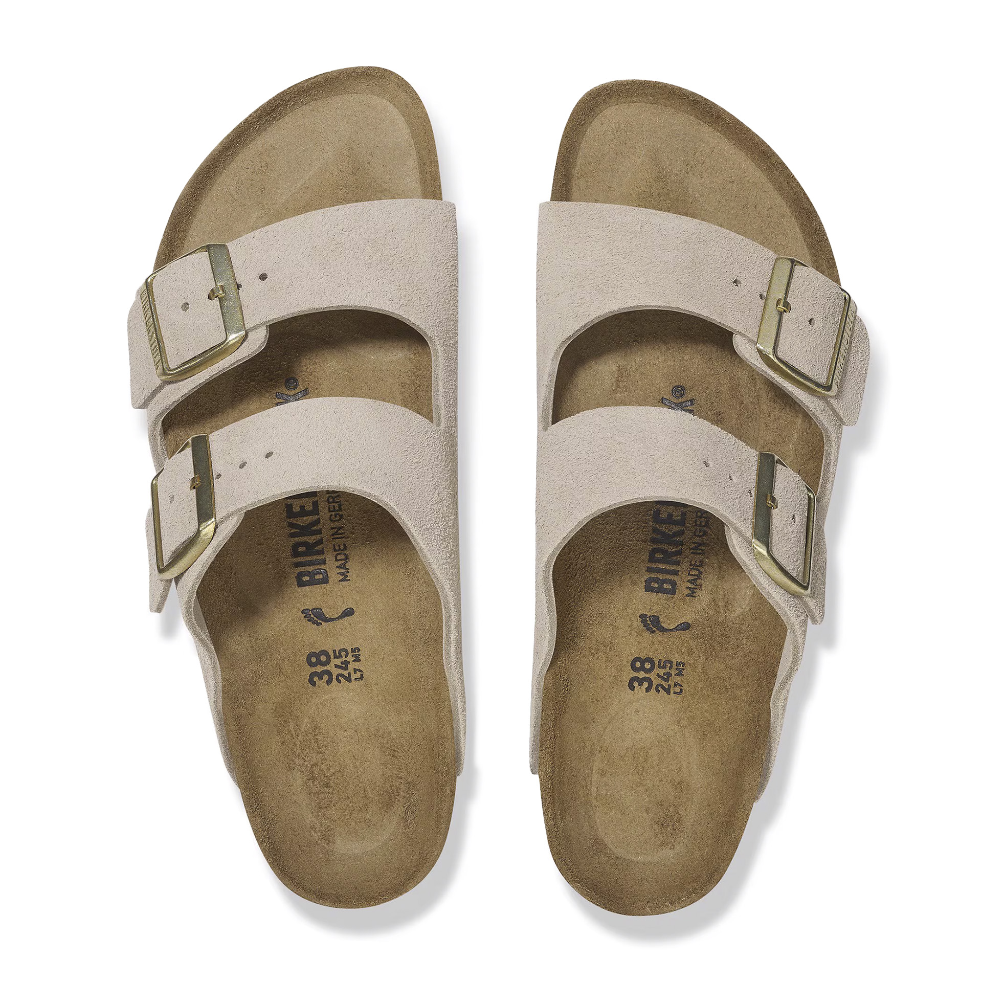 Birkenstock Arizona Suede Leather Sandcastle Narrow Fit