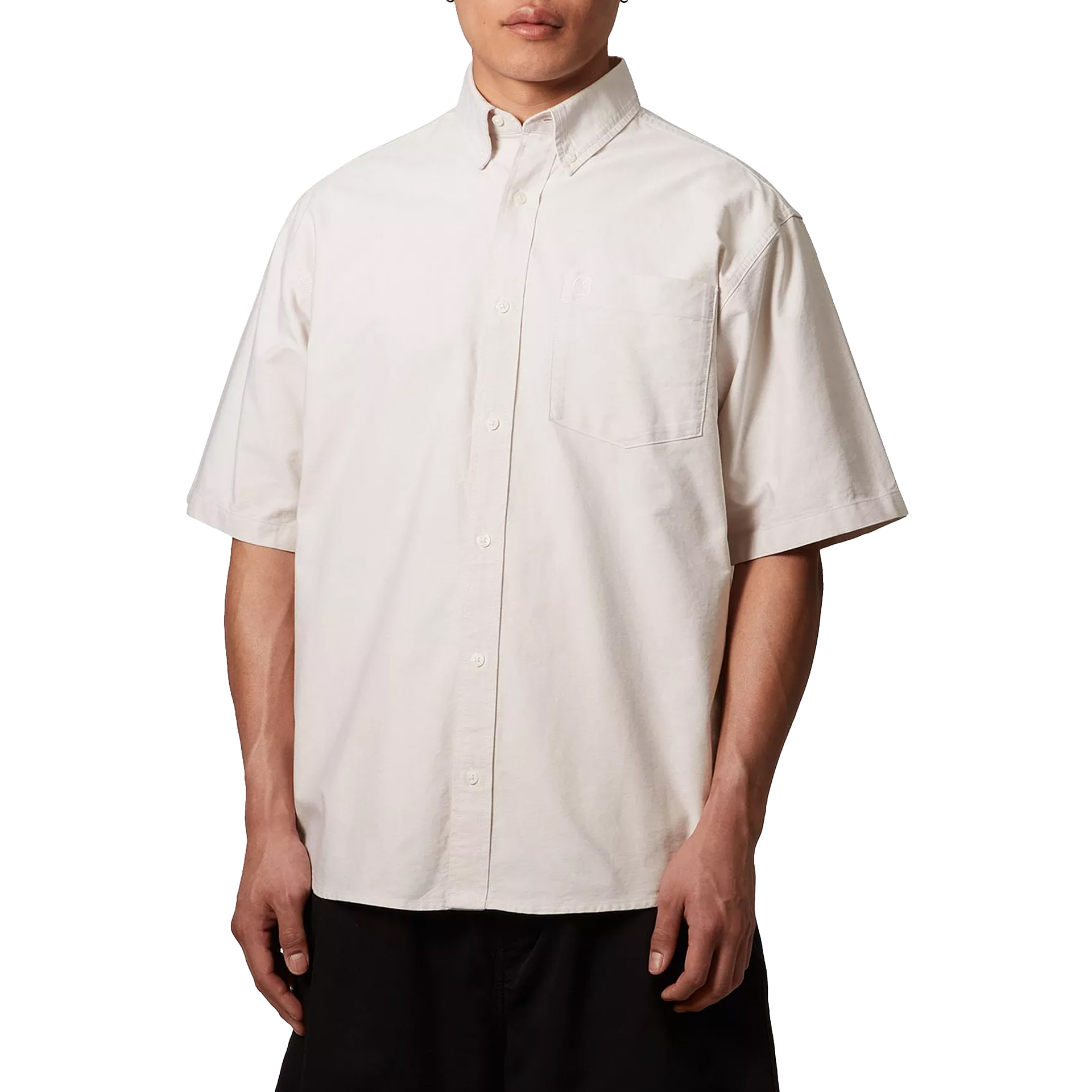 Carhartt Wip S/s Braxton Shirt Fleur De Sel  Wax