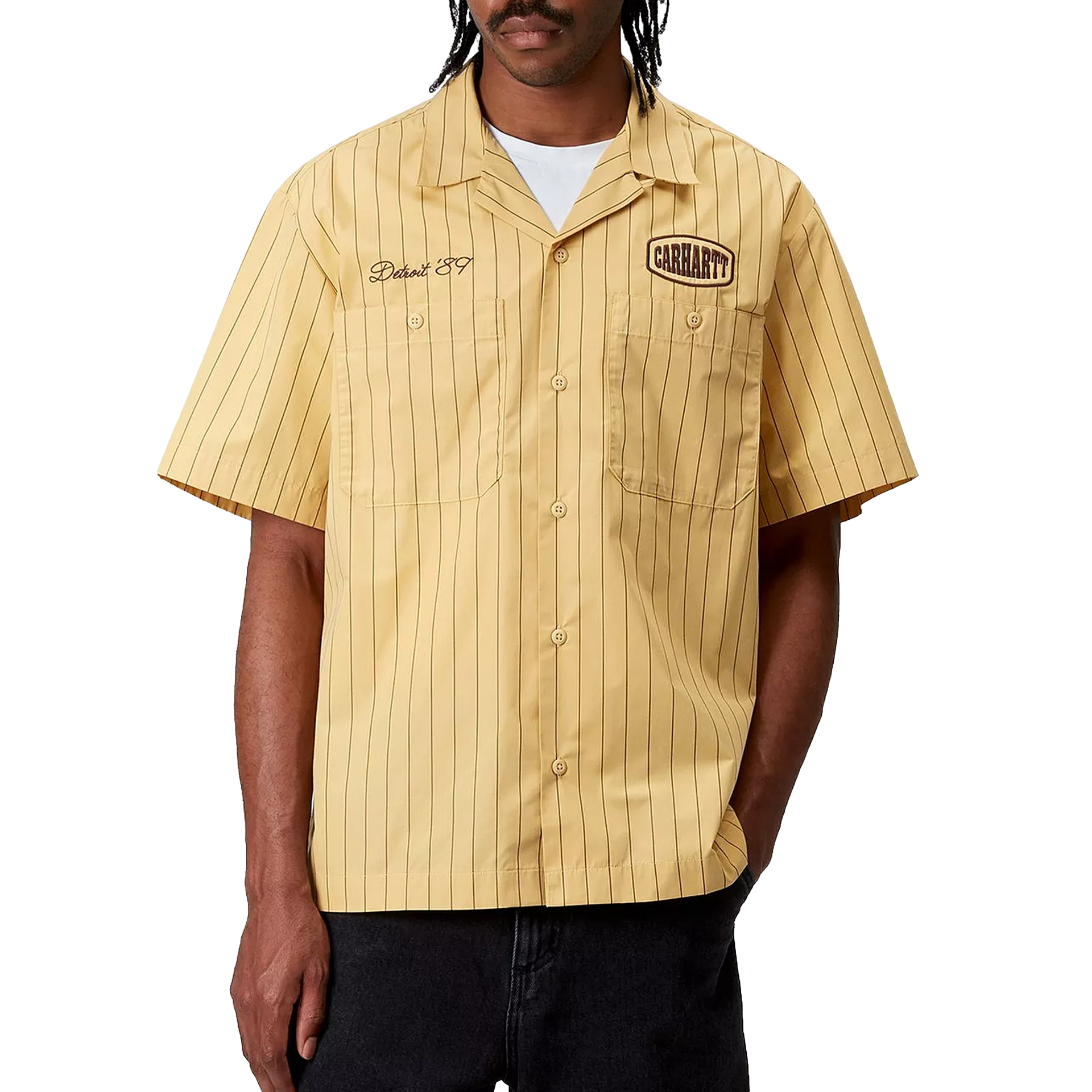 Carhartt Wip S/s Hendry Shirt Seaton Stripe, Straw  Liberica