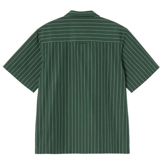 Carhartt Wip S/s Hendry Shirt Seaton Stripe, Conifer  Wax