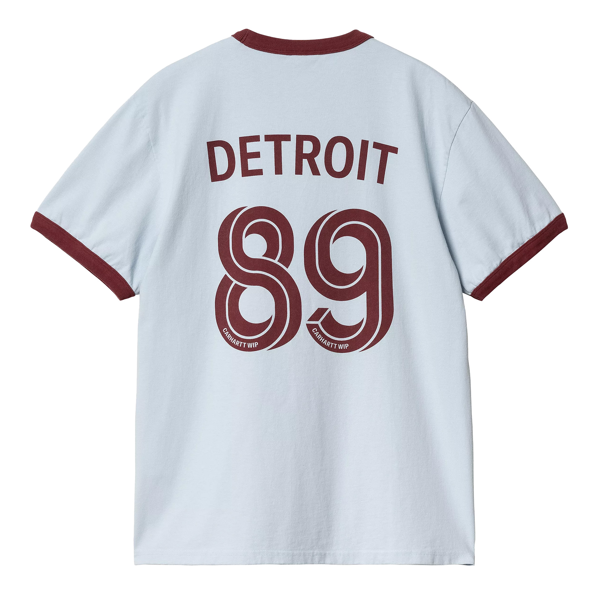 Carhartt Wip S/s 89 Ringer T-shirt Air Sky  Mulberry Heavy Enzyme Wash