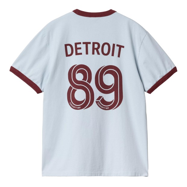 Carhartt Wip S/s 89 Ringer T-shirt Air Sky  Mulberry Heavy Enzyme Wash