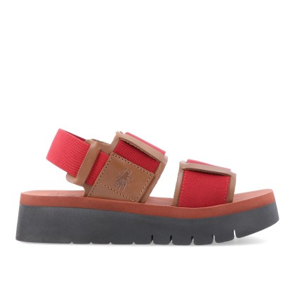 Fly London B133 Suki Camel/dark Red/brick