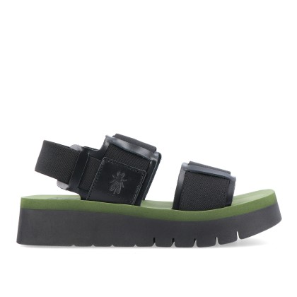 Fly London B129 Suki Black/black/army Green