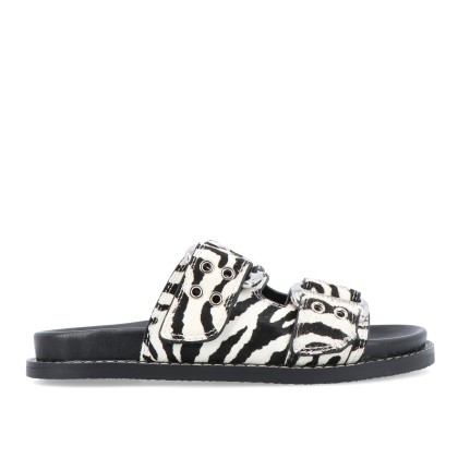 Steve Madden Agent-l Slides Black/zebra