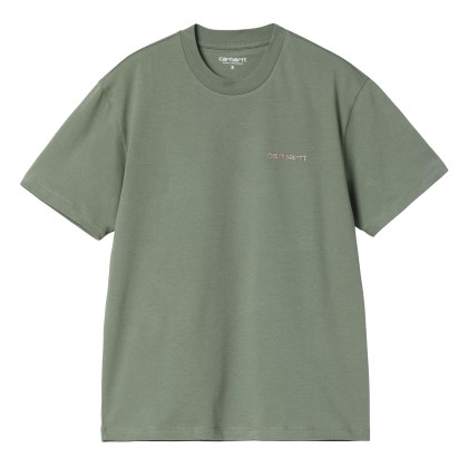 Carhartt Wip W  S/s Script Embroidery T-s Park  Hortensia